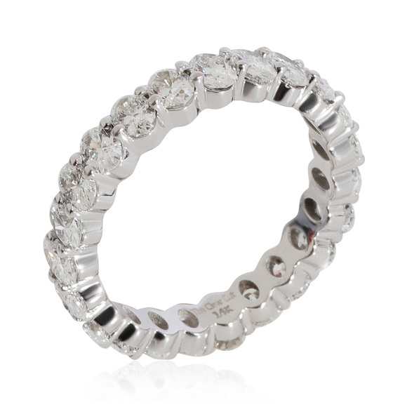 Diamond Oval Eternity Band in 14k White Gold 2.3 CTW - Picture 2 of 4